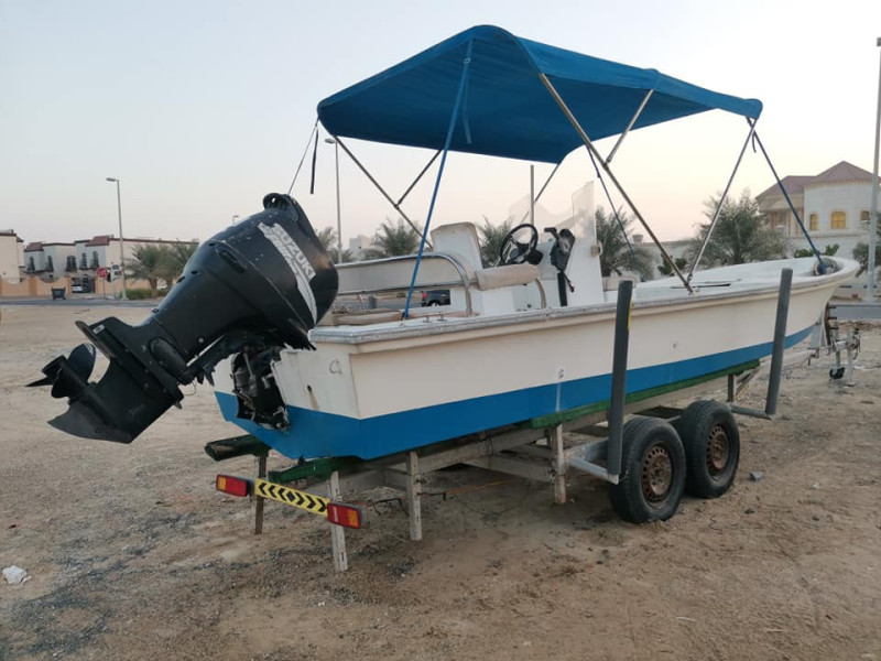 Boat 27 fit Sharjah Marina story boat with trolley 27 feet